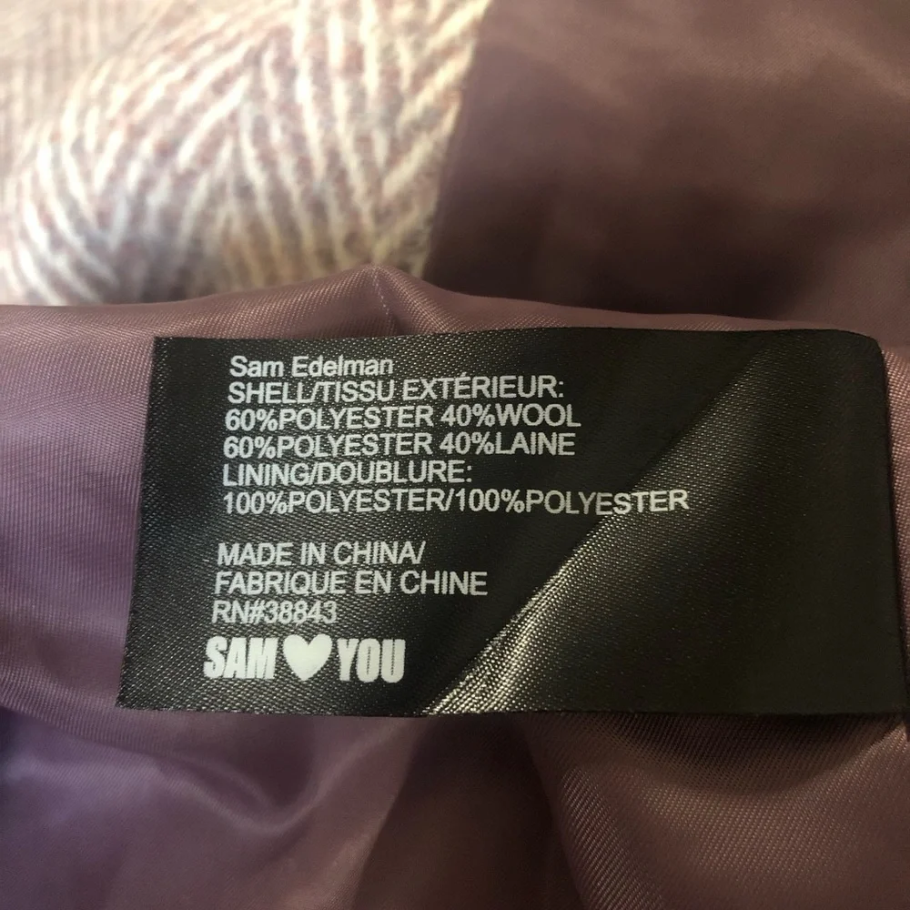 SAM EDELMAN Notch Collar 3-Button Wool Blend Coat Size XL - Picture 8 of 9